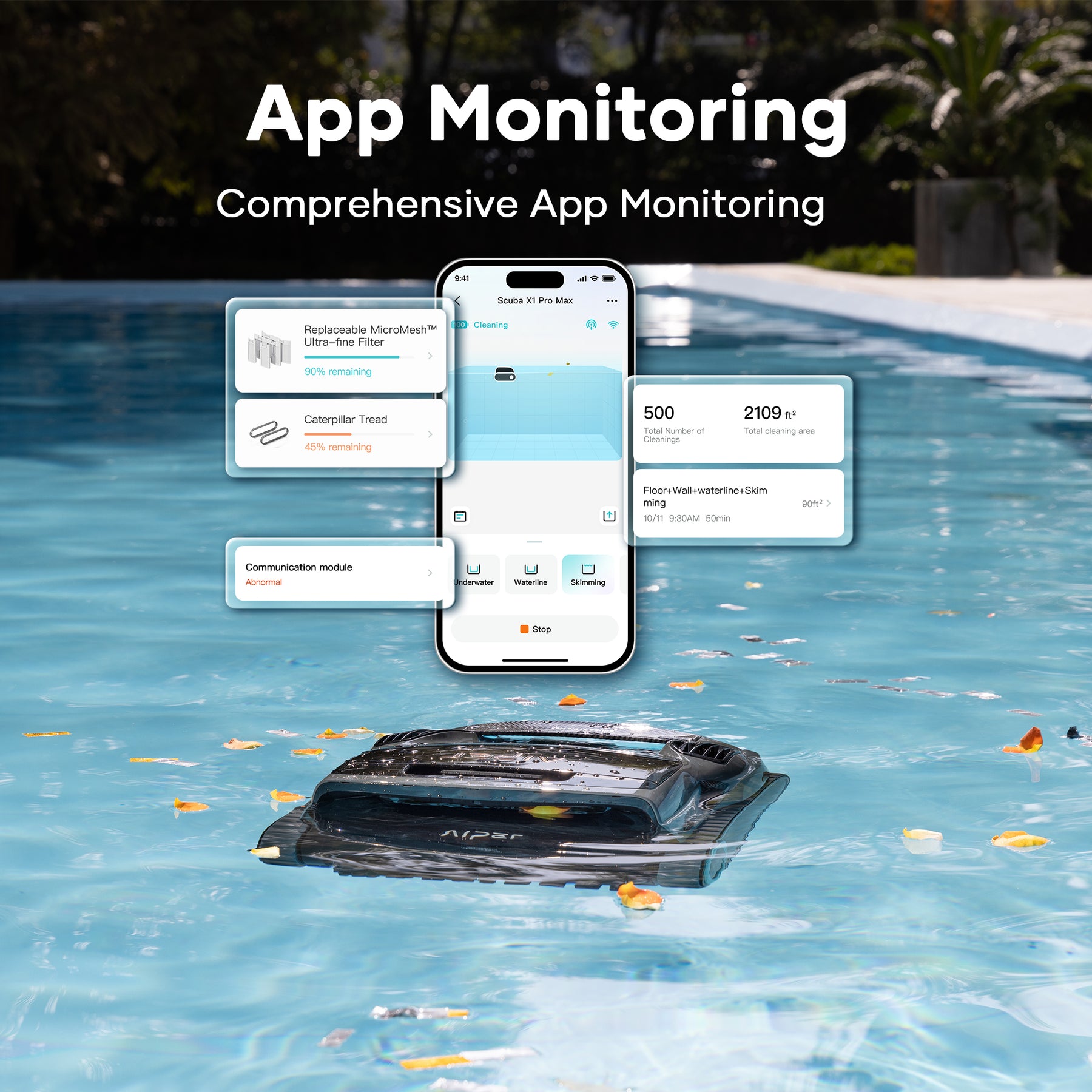 Aiper Scuba X1s Pro Max Cordless Robotic Pool Cleaner & HydroComm Pure Bundle (Coming Soon)