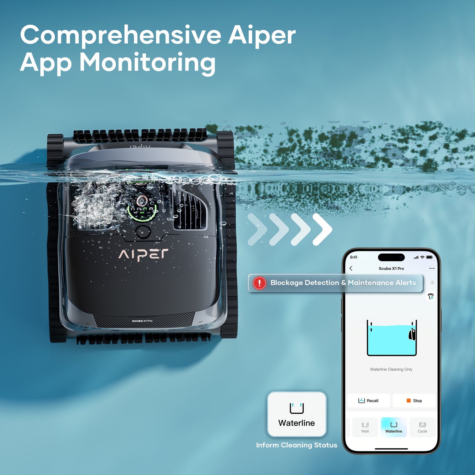 Aiper Scuba X1s Pro Cordless Robotic Pool Cleaner & HydroComm Pure Bundle (Coming Soon)