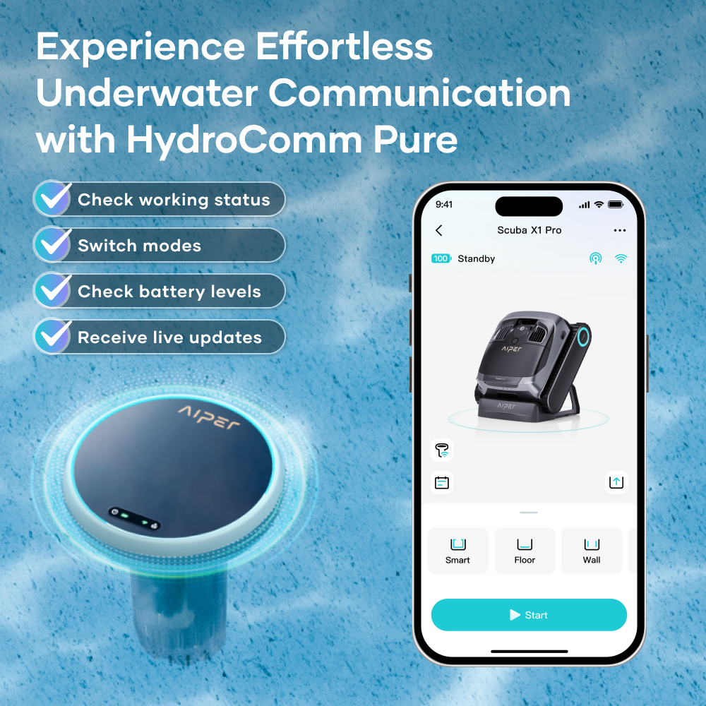 Aiper Scuba X1s Pro Cordless Robotic Pool Cleaner & HydroComm Pure Bundle (Coming Soon)