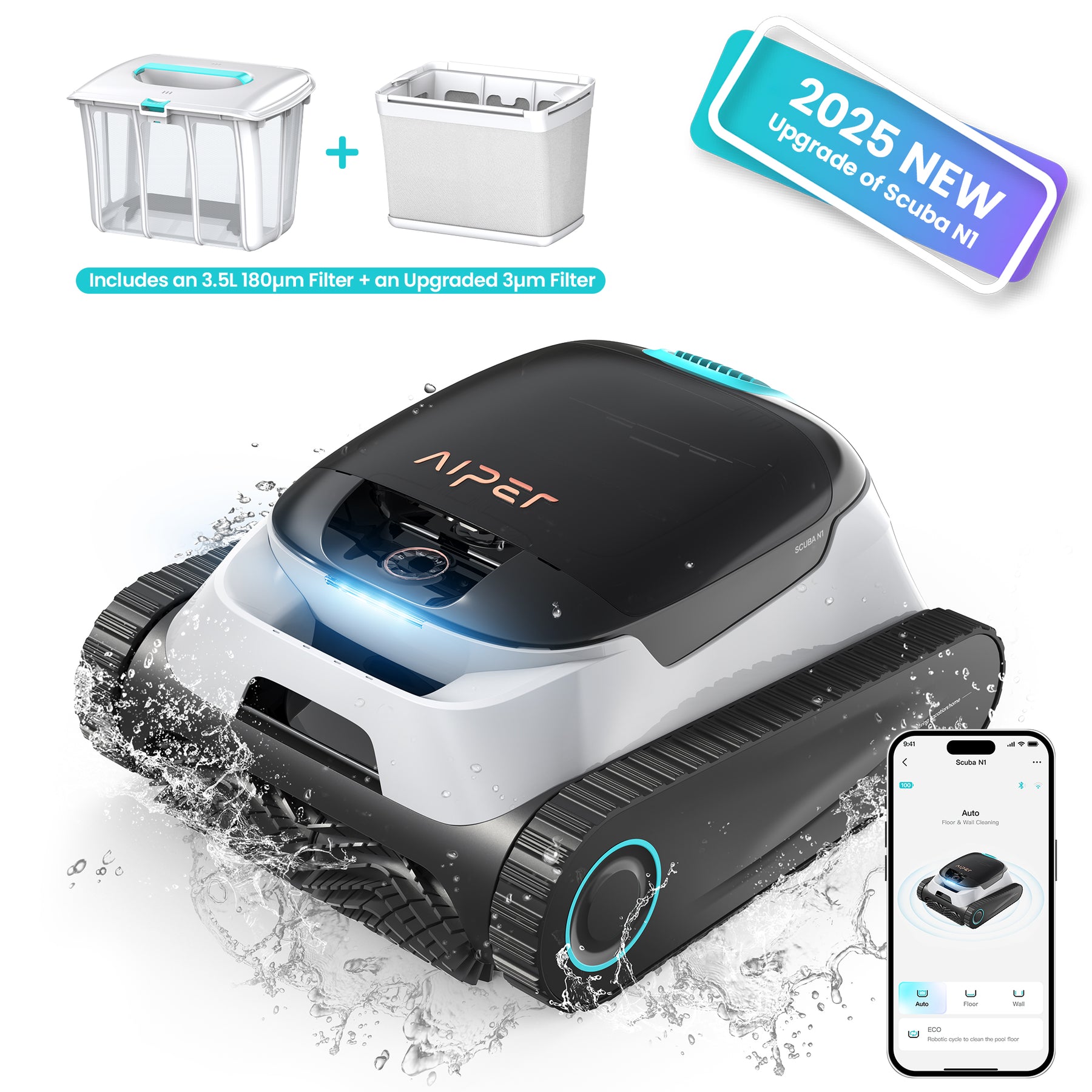 Aiper Scuba N1 Plus Cordless Robotic Pool Cleaner